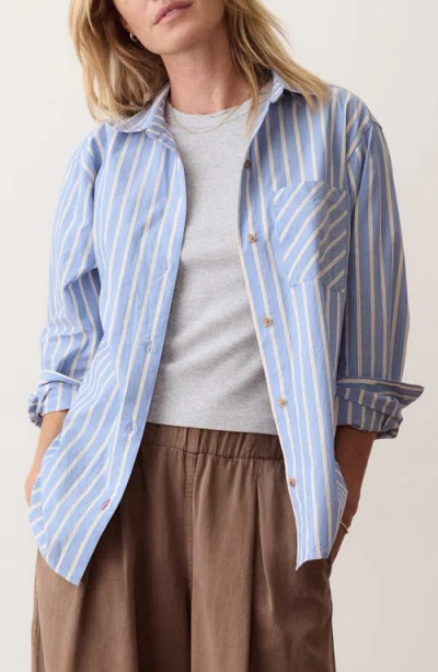 Marine Layer Jane Relaxed Striped Shirt In Blue
