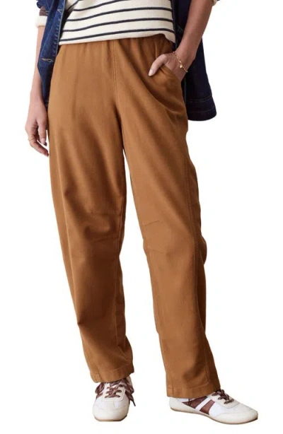 Marine Layer Jessie High Rise Barrel Pants In Brown