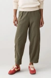 Marine Layer Jessie Barrel Leg Twill Pants In Green