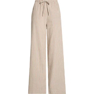 Marine Layer Josie Stripe Seersucker Drawstring Pants In Brown