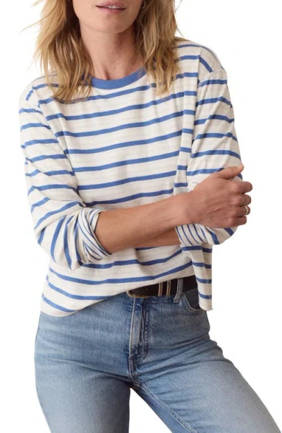 Marine Layer Juno Striped Double Knit Long Sleeve T-shirt In Multi