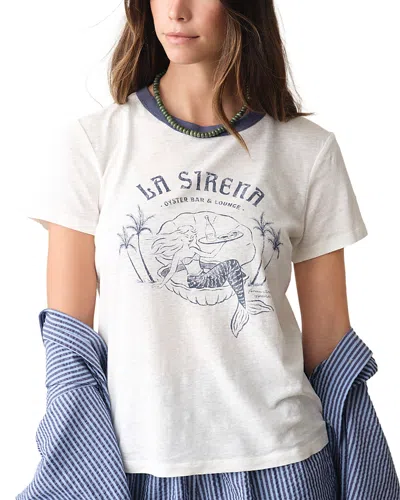 Marine Layer La Sirena Vintage Tee In White