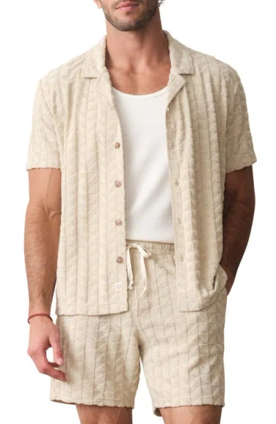 Marine Layer Leo Terry Button-up Camp Shirt In Neutral