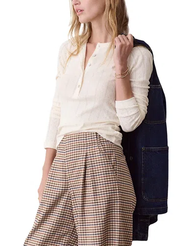 Marine Layer Lexi Pointelle Henley Top In Pattern