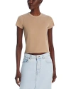 Marine Layer Lexi Sun-in Rib Crewneck T-shirt In Mocha