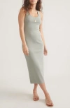 Marine Layer Lexi Rib Midi Tank Dress In Shadows