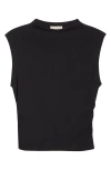 Marine Layer Lexi Rib Mock Neck Top In Black