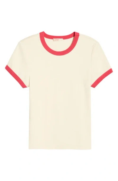 Marine Layer Lexi Rib Ringer T-shirt In White