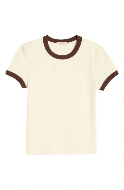 Marine Layer Lexi Rib Ringer T-shirt In White
