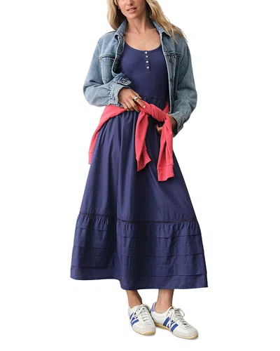 Marine Layer Lexi Rib Split Dress In Blue