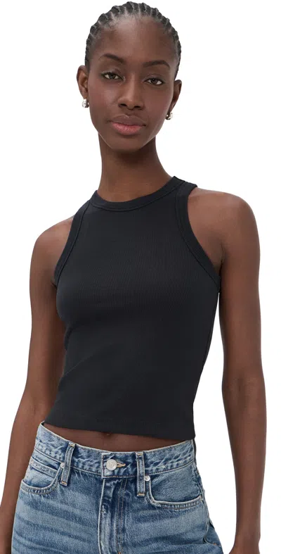 Marine Layer Lexi Rib Sun In Crop Tank Black