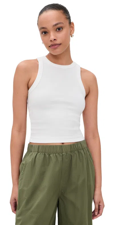 Marine Layer Lexi Rib Sun In High Neck Crop Tank White