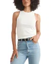 Marine Layer Lexi Sun-in High Neck Crop Rib Tank In White