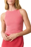 Marine Layer Lexi Ribbed Sleeveless Sun Top In Hibiscus