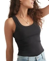 Marine Layer Lexi Ribbed Tank Top In Black