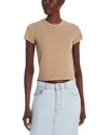 Marine Layer Lexi Sun-in Rib Crewneck T-shirt In Mocha