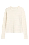 Marine Layer Lexi Stripe Sun-in Rib Long Sleeve T-shirt In Neutral
