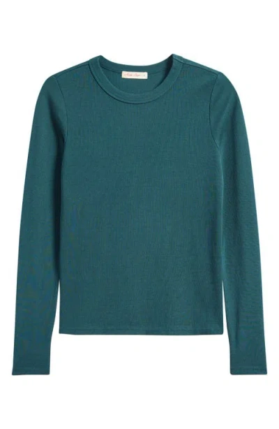 Marine Layer Lexi Sun-in Rib Long Sleeve T-shirt In Green