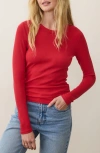 Marine Layer Lexi Sun-in Rib Long Sleeve T-shirt In Red