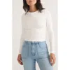 Marine Layer Lexi Sun-in Rib Long Sleeve T-shirt In White