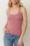 Marine Layer Lexi Sun-in Scoop Neck Rib Tank In Brick