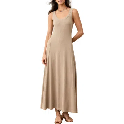 Marine Layer Lexi Sun-in Sleeveless Fit & Flare Rib Maxi Dress In Nude