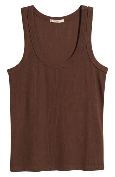 Marine Layer Lexi Sun-in Rib Tank In Brown