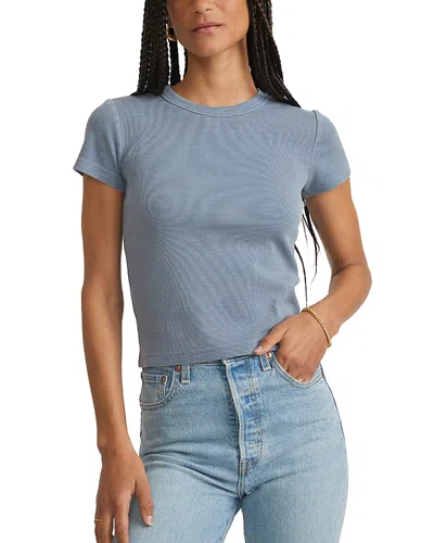 Marine Layer Lexi Sun-in Crewneck Rib T-shirt In Graphite