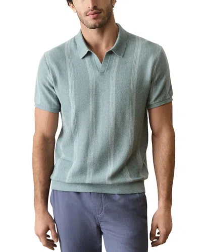 Marine Layer Liam Johnny Collar Polo In Green