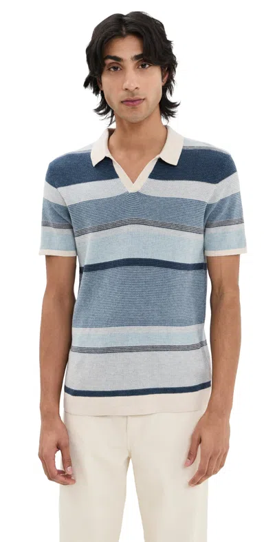 Marine Layer Liam Sweater Polo Blue Multi