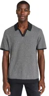 Marine Layer Liam Sweater Polo Charcoal In Charcoal
