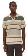 Marine Layer Liam Sweater Polo Green Multi In Multi