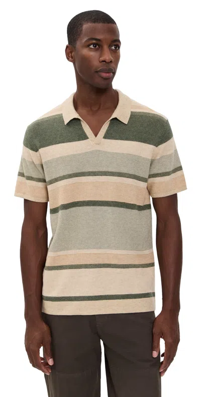 MARINE LAYER LIAM SWEATER POLO GREEN MULTI