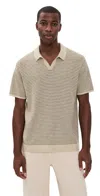 Marine Layer Liam Sweater Polo Natural/charcoal In Neutral
