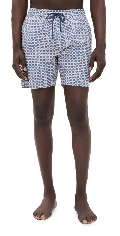 Marine Layer Lined Sport & Swim Short 6 Japanese Wave Print