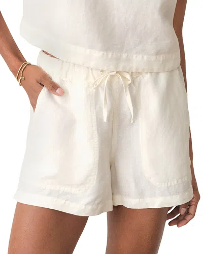 Marine Layer Linen Blend Drawstring Shorts In Neutral