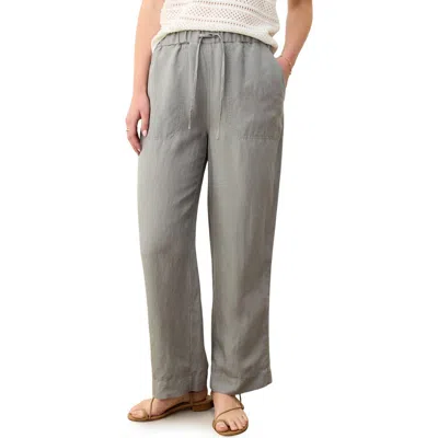 Marine Layer Linen Blend Straight Leg Pants In Gray