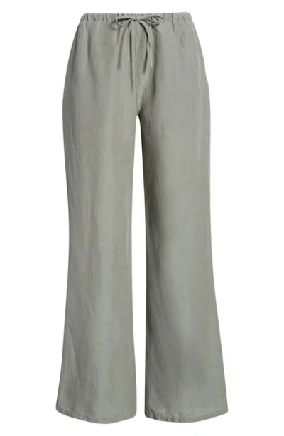 Marine Layer Linen Blend Straight Leg Pants In Green
