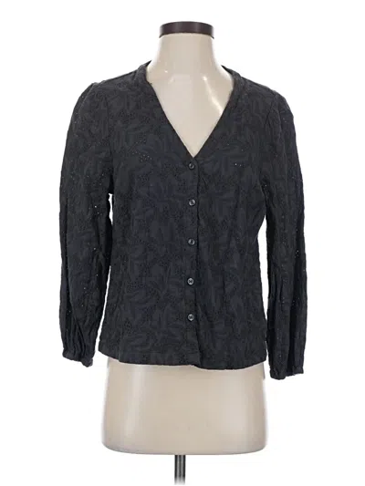 Pre-owned Marine Layer Long Sleeve Blouse In Black