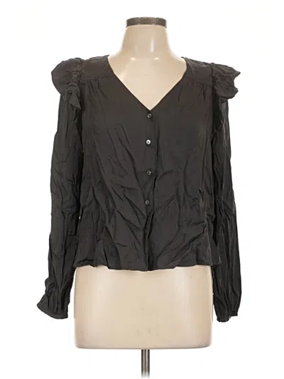 Marine Layer Long Sleeve Blouse In Gray