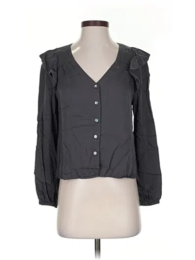 Pre-owned Marine Layer Long Sleeve Blouse In Gray