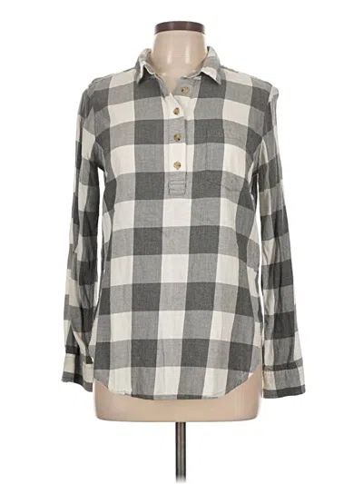 Pre-owned Marine Layer Long Sleeve Blouse In Gray