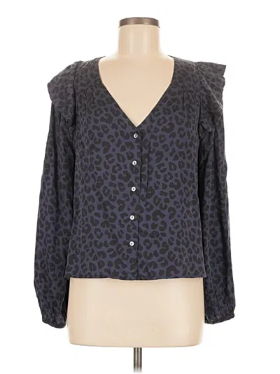 Pre-owned Marine Layer Long Sleeve Blouse In Gray