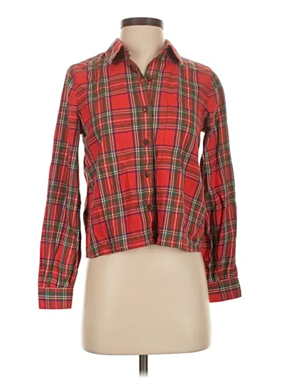 Pre-owned Marine Layer Long Sleeve Blouse In Red