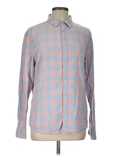 Pre-owned Marine Layer Long Sleeve Button Down Shirt In Blue