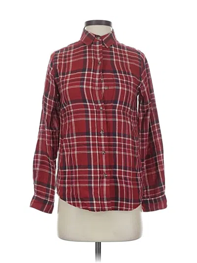 Pre-owned Marine Layer Long Sleeve Button Down Shirt In Burgundy