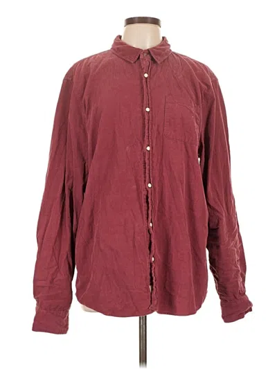 Pre-owned Marine Layer Long Sleeve Button Down Shirt In Burgundy
