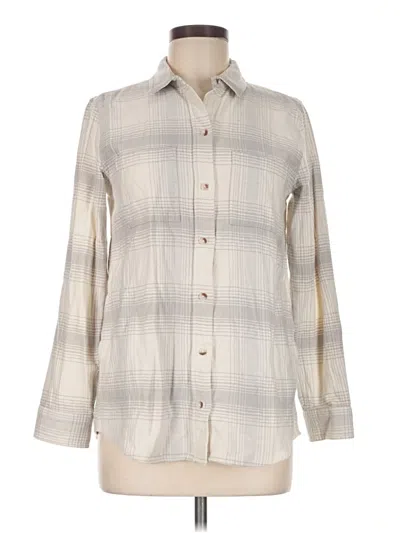 Pre-owned Marine Layer Long Sleeve Button Down Shirt In Ivory