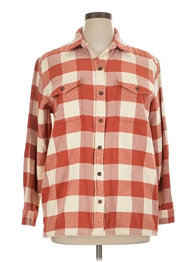 Pre-owned Marine Layer Long Sleeve Button Down Shirt In Orange
