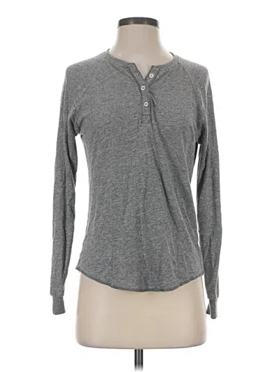 Pre-owned Marine Layer Long Sleeve Henley Shirt In Gray